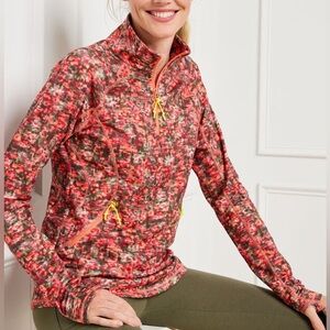 Talbots 3X Plus Performance Interlock Half Zip Pullover Top Shirt Textured Dots